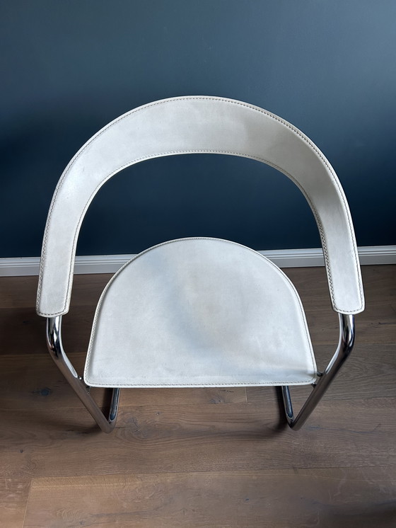 Image 1 of 2x Fauteuil vintage en acier tubulaire et cuir de A. Rizzatto - 450€ (prix de la paire)