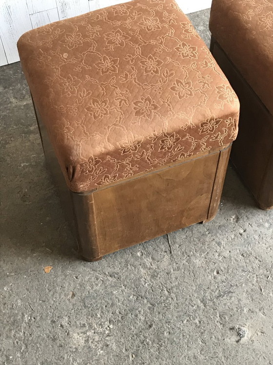 Art Deco Wooden Ottoman Stools, 1930s, Set of 2 – Footstools & poufs (photo 4 of 5)
