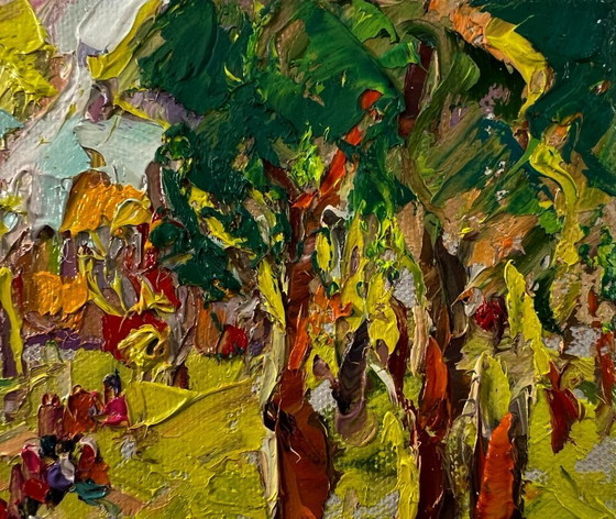 Original Oil Painting Summer Trees Landscape On A Walk In The Forest – Paintings & Drawings, Canvas (photo 4 of 8)
