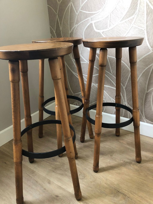 5x Tabouret de bar vintage