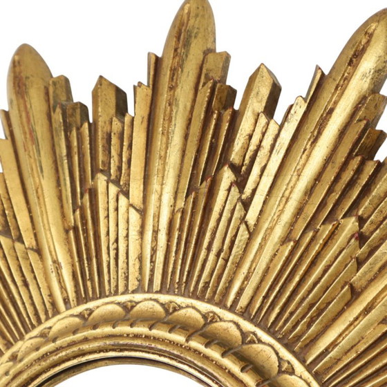 Bladgoud Zonnespiegel Sunburst Spiegel Hars 56cm – Plastic, Glass (photo 20 of 24)