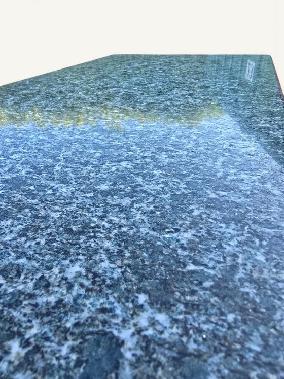 Vintage Monolithic Coffee Table in Green Granite Stone (photo 4 of 5)