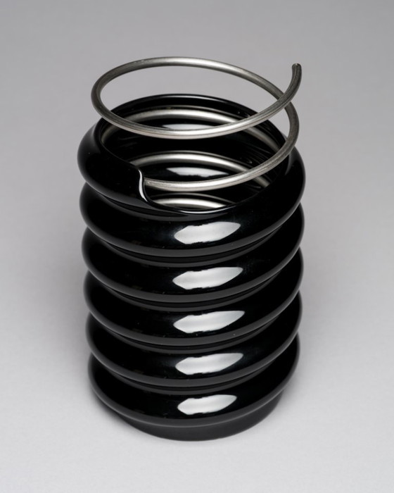 Image 1 of Rosenthal Studio-Line “Ringoletto” Transformable Vase Ron Arad Black Porcelain