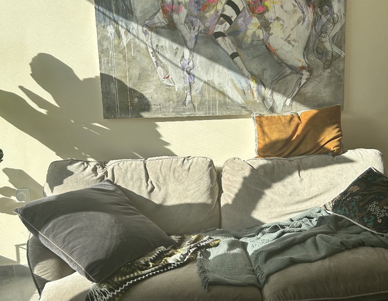 Image 1 of Canapé 3 places SITS Fiona – Velours Malibu (Beige)