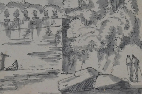 Frühes 19. Jahrhundert Constant Bourgeois Du Castelet (1767–1841) Paar Tuschezeichnungen — Ansichten von (photo 4 of 17)