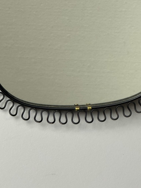 Image 1 of Raro espejo de pared rectangular negro de estilo moderno de mediados de siglo de Josef Frank Svenskt Tenn, década de 1950.