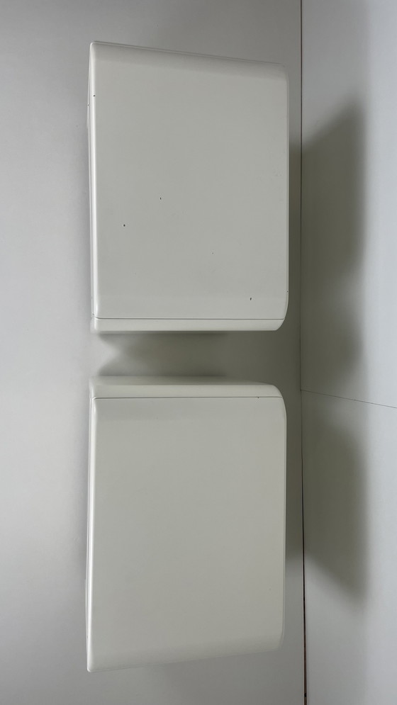 Image 1 of 2 X Vintage Space Age Nightstands White Wood