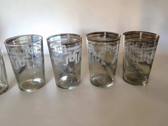 5 bicchieri / tazze vintage, design geometrico Art Déco – Bicchieri e caraffe, Crystal, Glass, Art Deco (photo 4 of 6)