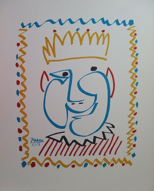 Pablo Picasso: Karneval, der König, signierte Lithografie – lithos zeefdrukken, Paper