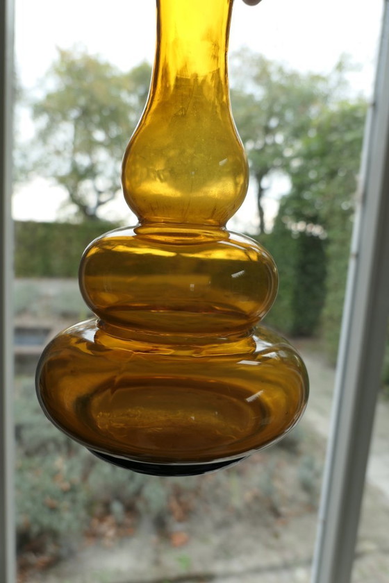 Image 1 of Art Deco glazen vaas amber