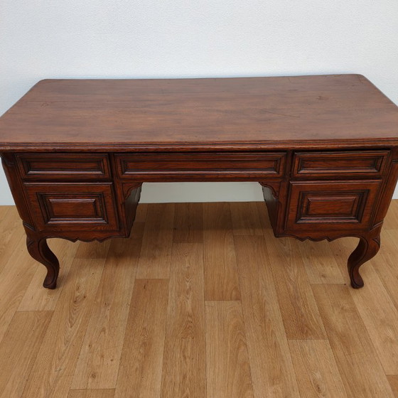 Bureau de banquier ancien en chêne, bureau en bois, bureau – Bureaux, Wood (photo 16 of 17)