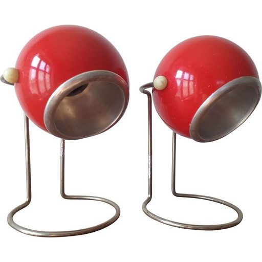 Coppia di lampade da tavolo vintage Space Age 1970