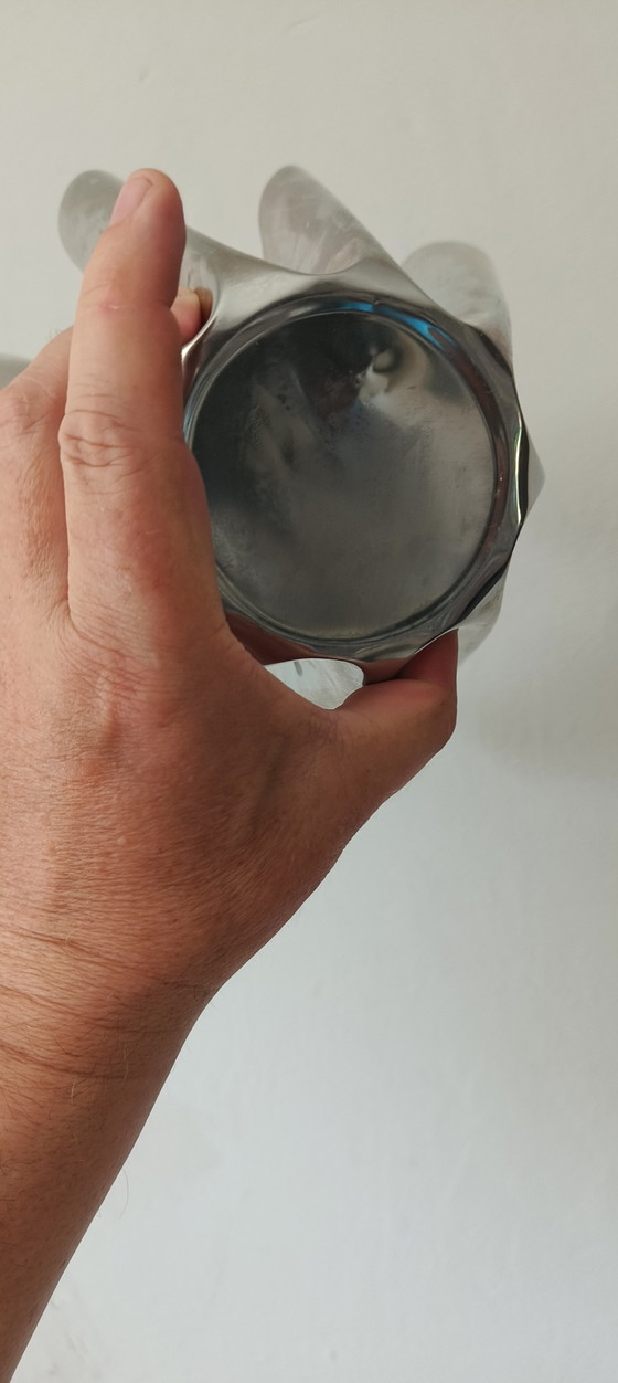 Image 1 of Vaso a tulipano Martin Brühl, design olandese moderno, bordo in acciaio inossidabile