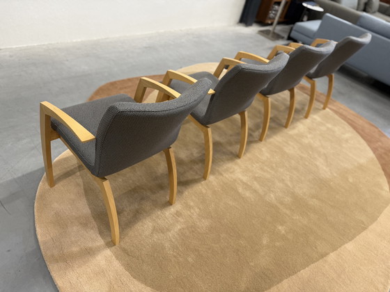 Image 1 of 4 sedie da pranzo Leolux Camarilla in legno e tessuto Tiempo