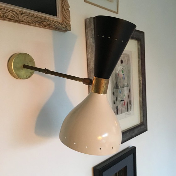 Image 1 of Pair of large Italian wall sconces, 1950s design