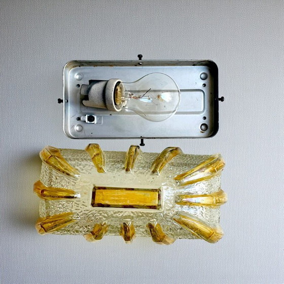 Image 1 of Rechteckige Deckenleuchte oder Wandleuchte aus Muranoglas mit bündigem Einbau