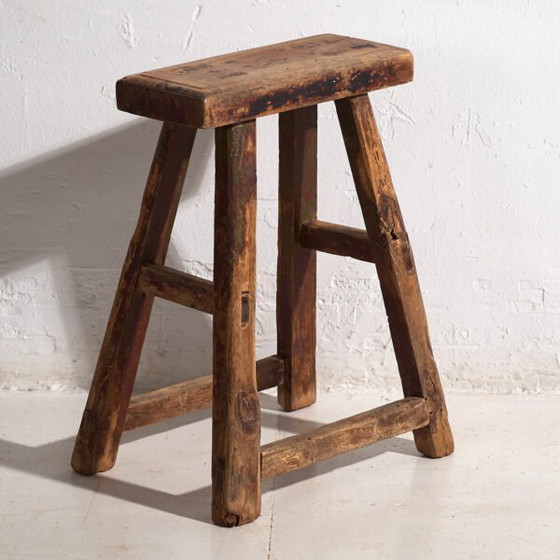 Antiker rechteckiger Hocker (ca. 1920) #3 – Rustic (photo 5 of 15)