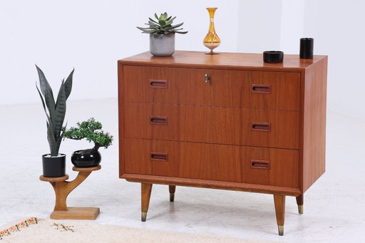 Wonderful Teak Mid - Century Chest of Drawers | Vintage Drawer Cabinet Wood Storage 60s #07-56