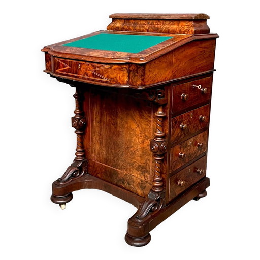 Magnifique secrétaire de bureau victorienne de Davenport.