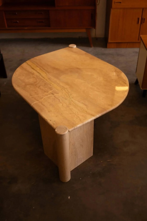 Vintage Italian coffee table in travertine - 1980s (photo 11 of 11)