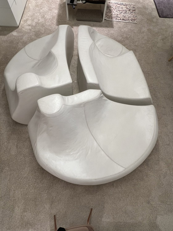 Saruyama Insel-Sitzmöbel in Weißem Leder – Moroso, Sessel, Leather (photo 4 of 9)