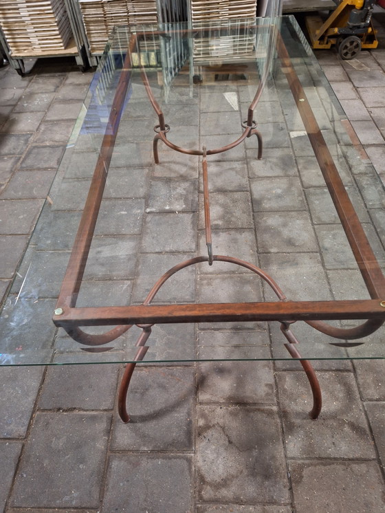Image 1 of Glass table with metal base