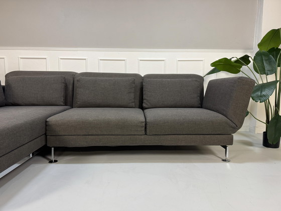 Image 1 of Brühl Moule corner sofa designer sleeping function fabric gray sofa