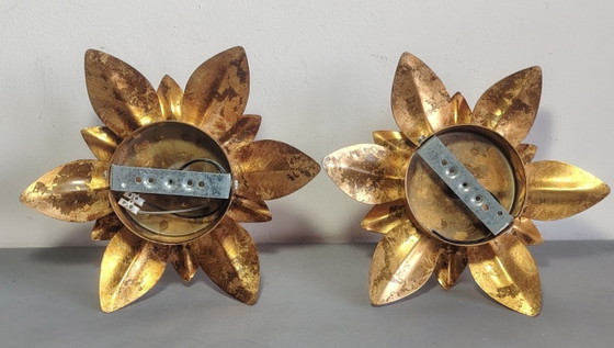 Image 1 of Wandlampen in Hollywood Regency-stijl uit de jaren 70.