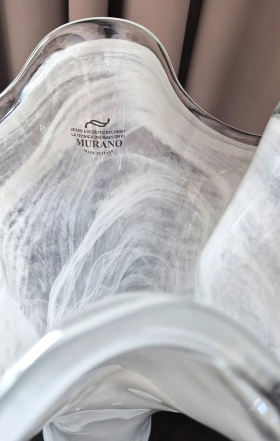 Image 1 of Jarrón de cristal artístico de Murano Verto, Italia: alto, elegante y soplado a mano