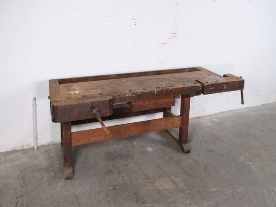 Image 1 of Vintage industriële werkbank, ladekast, dressoir