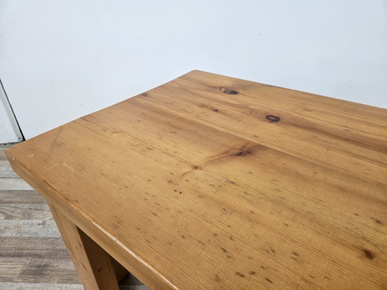 1980s solid pine coffee table, Side tables, Wood, Brown, Rustic (photo 8 of 9)