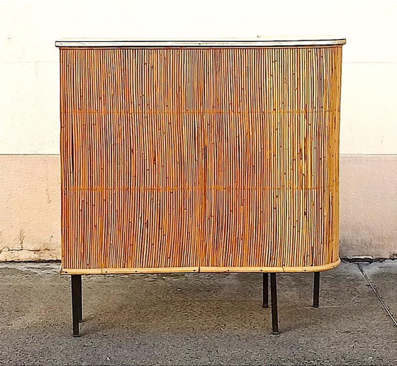 Image 1 of Bar 50er Jahre Weidengeflecht Höhe 108,5 cm