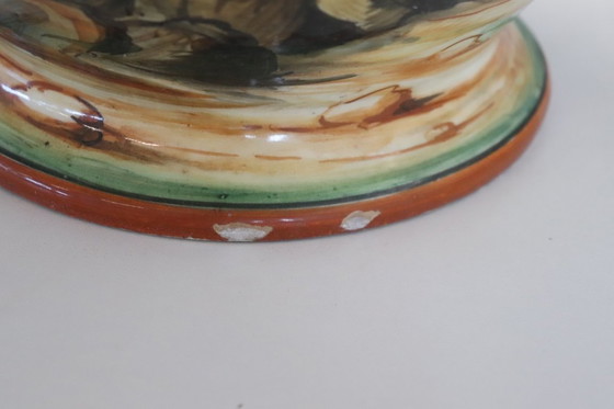 Image 1 of Ceramic Vase with Classical Decoration, Florence Italy 1980s