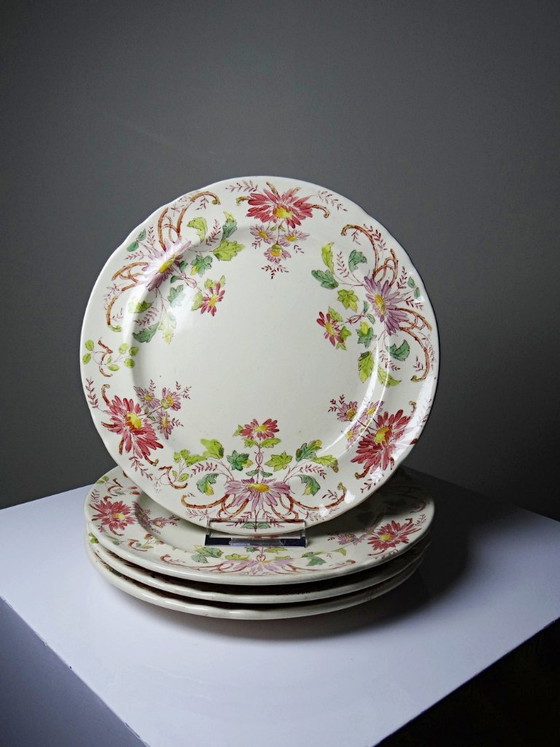 Image 1 of 4 antike Longchamp Daisy Dessertteller aus polychromem Steingut