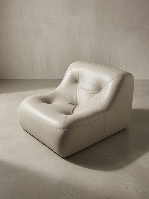 Ligne Roset Kali fauteuil in grijs leer