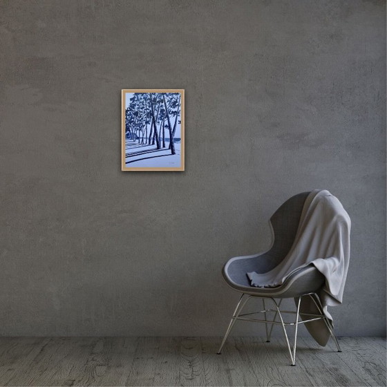 Image 1 of Indigo-inkt op 300g wit papier, 40x30cm