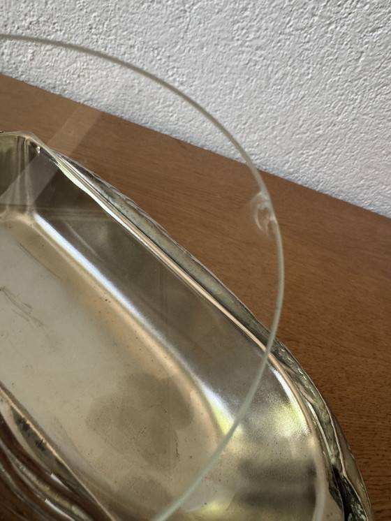 Image 1 of Gänseleberplatte zoomorph versilbertes Metall