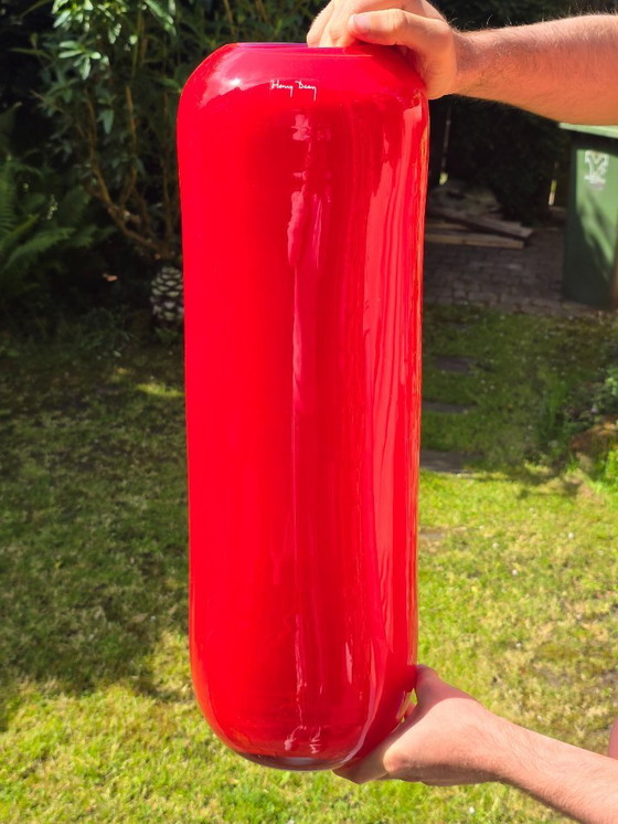 Image 1 of Henry Dean, jarrones de diseño XL en rojo brillante, firmados