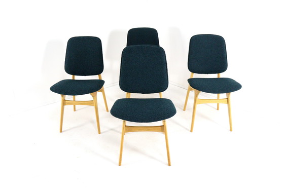 Image 1 of Set van 4 vintage eetkamerstoelen reupholstered