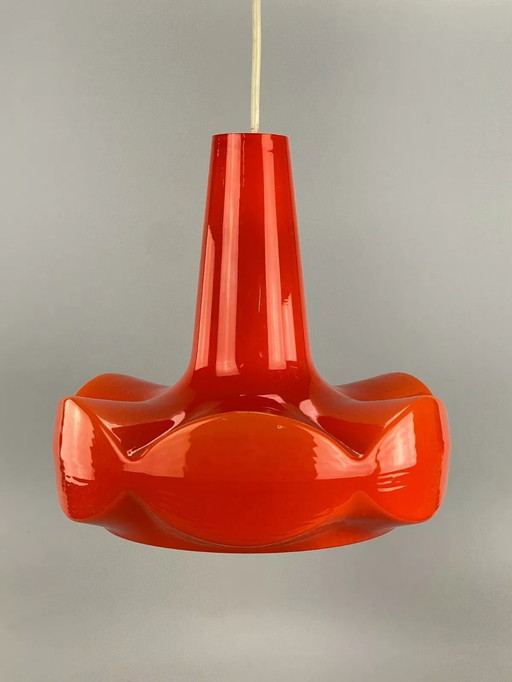 60's 70's Peill & Putzler Lampe à suspendre Plafonnier Verre Space Design Lampe