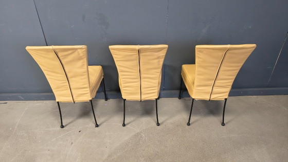 Image 1 of Chaises de salle à manger vintage en cuir, lot de 6, années 1980