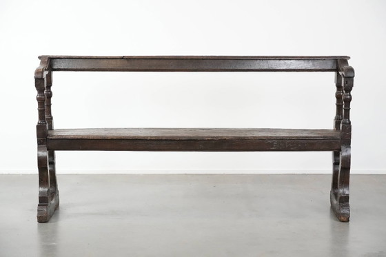 Image 1 of Antique English early 19th century hall bench/bench for the dining table made of oak