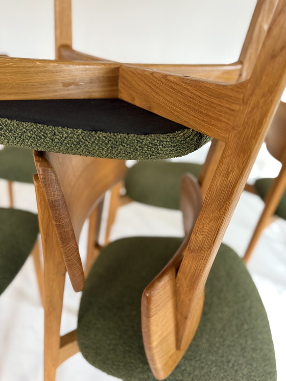 Image 1 of Ensemble de 6 chaises de salle à manger danoises restaurées des années 70