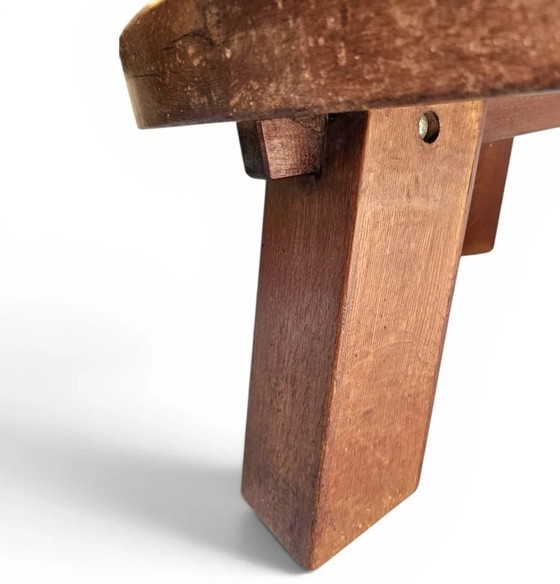 Brutalist oak coffee table / heavy weight 75 kg / 1960s – Coffee table books (photo 15 of 19)
