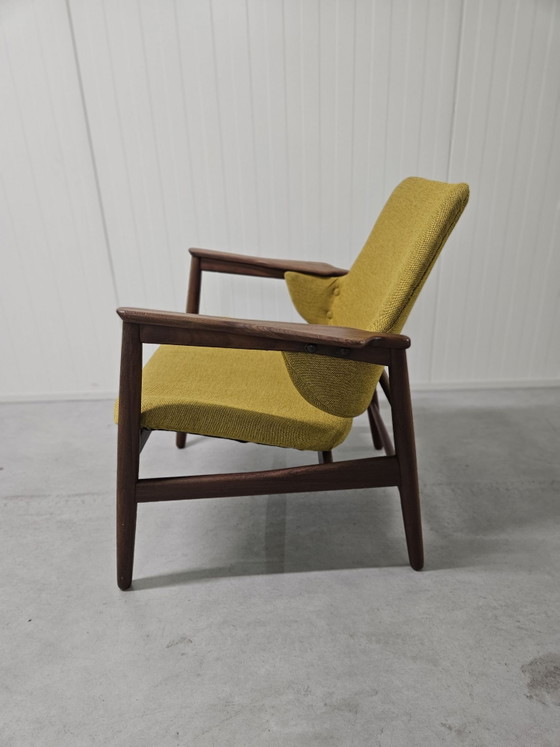 Stunning Armchair by renowned Danish designer Ib Kofod-Larsen, Pastoe, Textile, Wood, Brown (photo 6 of 10)