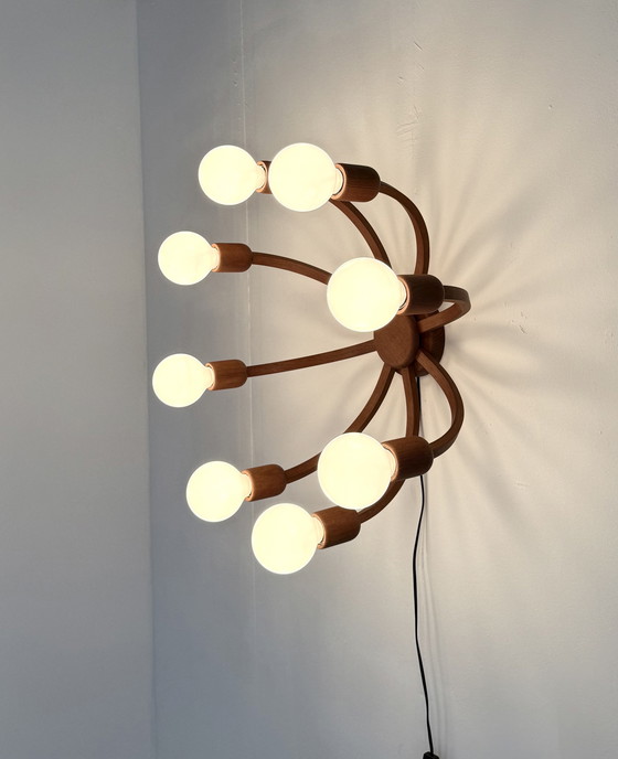 Image 1 of Lampada da parete/soffitto in teak vintage, Domus anni '70