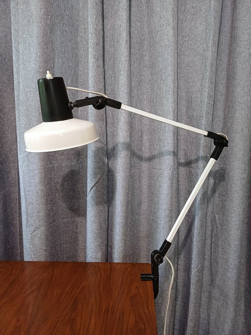 Vintage architectenlamp wit/zwart