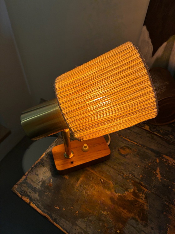 Vintage pendant lamp, sisal and teak. – OMI, Wall lights, Textile, Wood (photo 8 of 14)