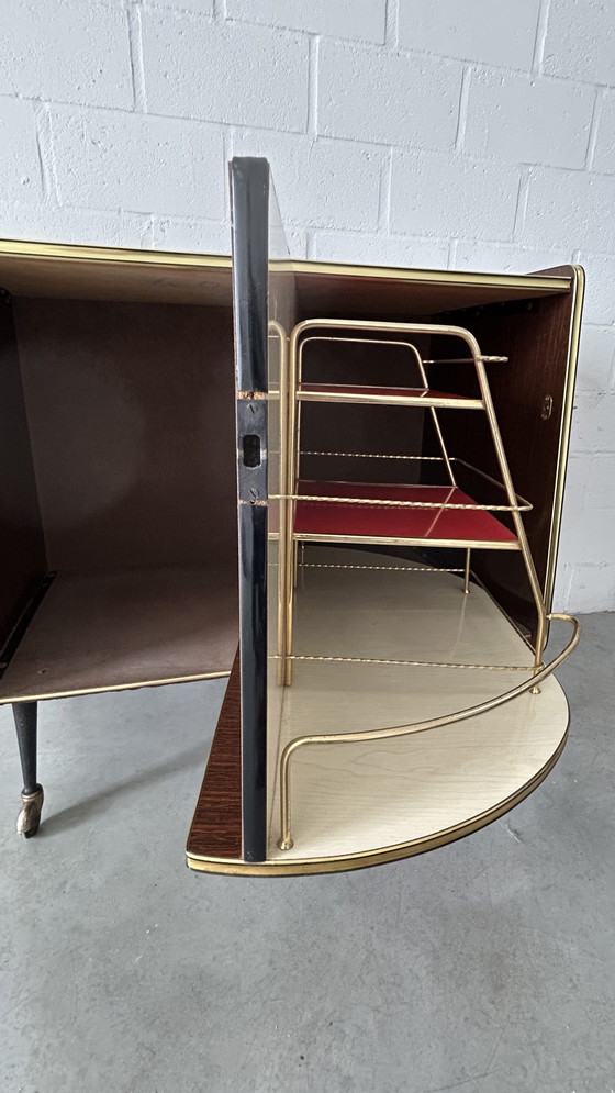 Image 1 of Original Vintage Bar Cabinet with Swivel Door – 1950s/60s