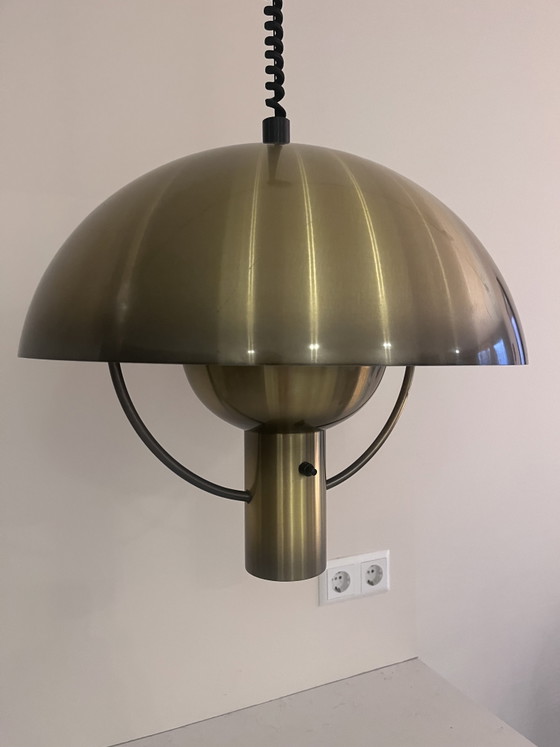 Lampe suspendue champignon hollandaise rare des années 70 – Dijkstra Lampen, Suspensions, Other, Metal (photo 12 of 15)